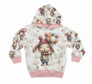 Bluza z kapturem KRÓLIK i Baloniki róż