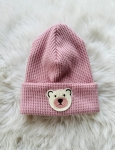 Czapka Beanie zmiowa Miś róż