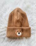 Czapka Beanie zimowa Miś brąz